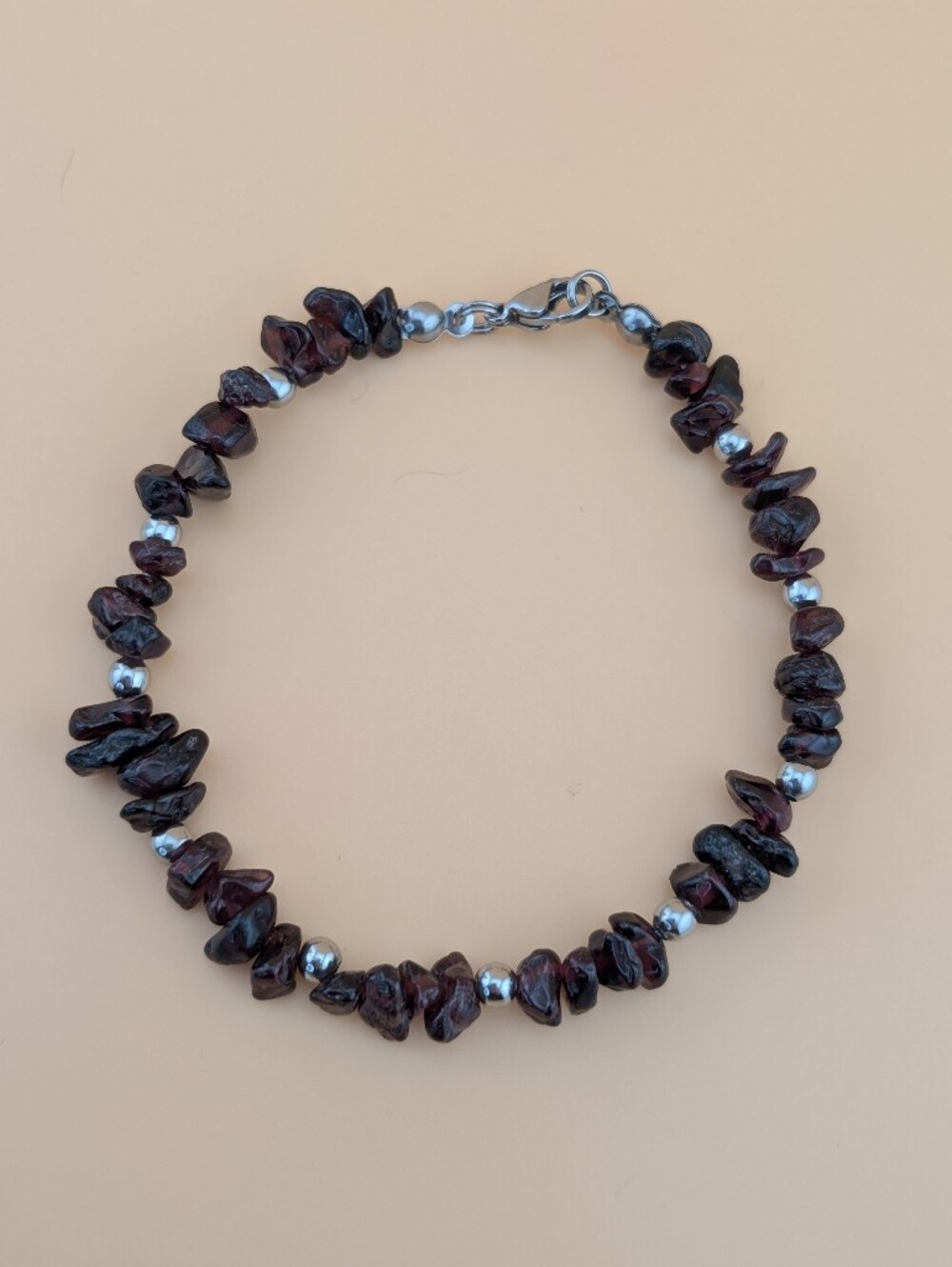Garnet Gemstone Beaded Bracelet